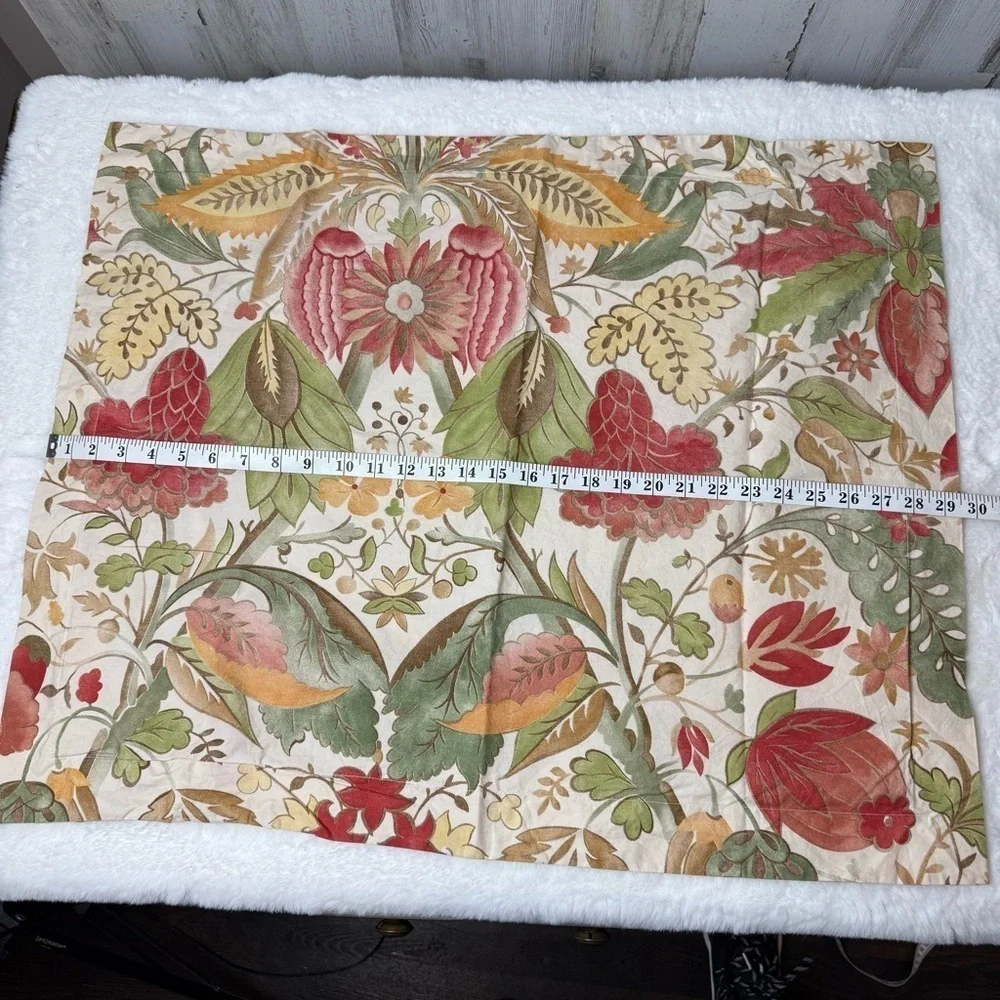 Pottery Barn Sham Courtney Large Floral Cream Sage Gold Red Just One Rare EUC